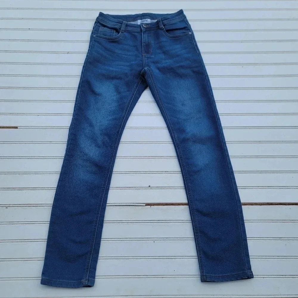Pepperts! Jeans Boys Straight Adustable Wais Denim 27x28 Stretch Blue 12- 13 Y
